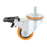 Max PU Screw Wheel Dual Brake Single Bearing Industrial Caster White 2.5Inch