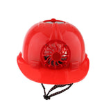 Maxbell Solar Powered Safety Helmet Work Cap Hat Head Protect with Cooling Fan Red