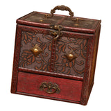 Maxbell Treasure Chest Vintage Storage Box Antique Jewelry Organizer Flower