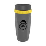 Maxbell Coverless Twist Cup Portable with Stainless Steel Straw Insulated Coffee Cup Gray Santa Claus