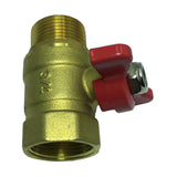 Max 1Pc Butterfly Handle Female Male Thread Brass Ball Valve DN20 female to male