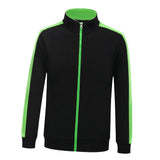 Max Soft Fleece Jacket Warm Full Zip Work Wear Overcoat Uniform Top Black+Green M