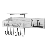 Maxbell Wall Mounted Key Holder Hooks Rack Hallway Kitchen Hat Wooden Mail Organizer