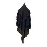 Maxbell Elegant Women Hijab Lightweight Solid Color Breathable Wrap Black