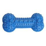 Maxbell Rubber Bone Shape Dog Chew Toys Food Leaking Toy Pet Training Supply Blue