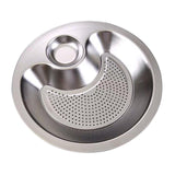 Maxbell Stainless Steel Dumpling Plate with Sauce Dish Platter Serving Plate Round 30cm