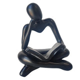 Maxbell Abstract Thinker Statue Tabletop Decorative Sculpture for Home Hotel Decor Black