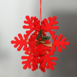 Max 1 Piece Vintage Christmas Wooden Hanging Plaques Ornament Red Snowflake