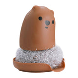 Maxbell Multipurpose Dishwashing Brush Scrub Scrubber with Base Durable for Washing Brown