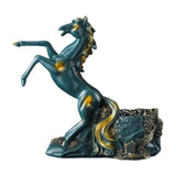Maxbell Wine Storage Rack Horse Statues Retro Style for Countertop Party Display green