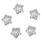 Maxbell 5pcs 6mm Antique Flower Cap 925 Sterling Loose Beads End Cap Silver White