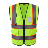 Max Reflective Safety Vest for Engineer Construction w/ Pockets Free Size Yellow