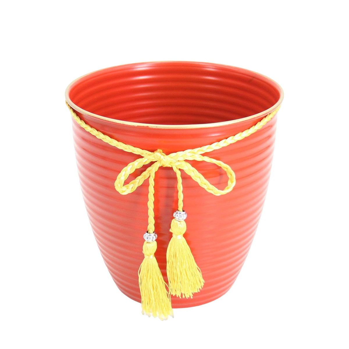 Maxbell Metal Vase Decorative Bucket Vase Household Flowers Pot for Decor Red