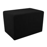 Max Stretch Ottoman Pouf Cover Footrest Stool Slipcover Protector B Black