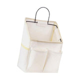 Maxbell Canvas Door Closet Hanging Storage Basket Bag Pouch for Bathroom White