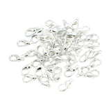 Maxbell 50 Pieces Small Lobster Clasps Zinc Alloy for DIY Crafts Necklace Silver