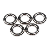 Maxbell 5 Pieces Round Push Gate Snap Open Hook Spring Ring Key Chain Carabiner 15mm