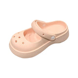 Maxbell Clog Slipper Med Heels Waterproof Floor Slides Shoes for Women Men Bathroom Pink 39 to 40