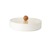 Maxbell Snacks Storage Tray 4 Grid Tray with Clear Lid Accessories for Home Wedding White single layer