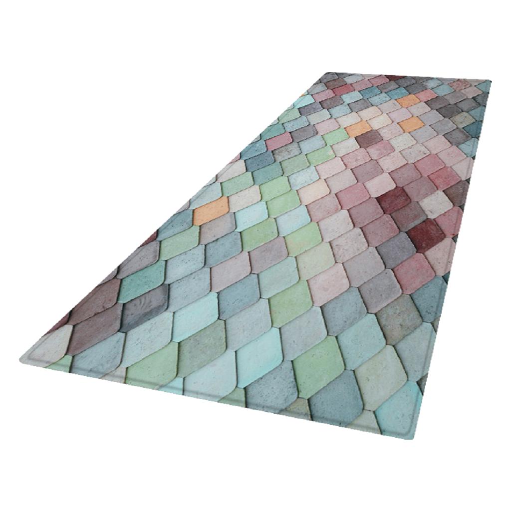 Maxbell 3D Digital Printing Floor Rug Soft Anti-slip Area Mat Flannel Light Blue