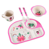 Max Children's Dinner Tray Divided Dinner Plate Divider Dinnerware Pink Castle