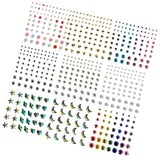 Maxbell Fashion 9Pcs Eyes Face Stickers DIY Acrylic stickers Glitter
