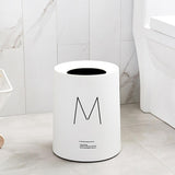 Maxbell Round Trash Can Wastebasket Garbage Container Bin Bathrooms Rooms white 8L