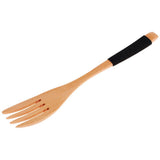 Maxbell Exquisite Creative Wooden Spoon Fork Travel Lunch Flatware Black Fork