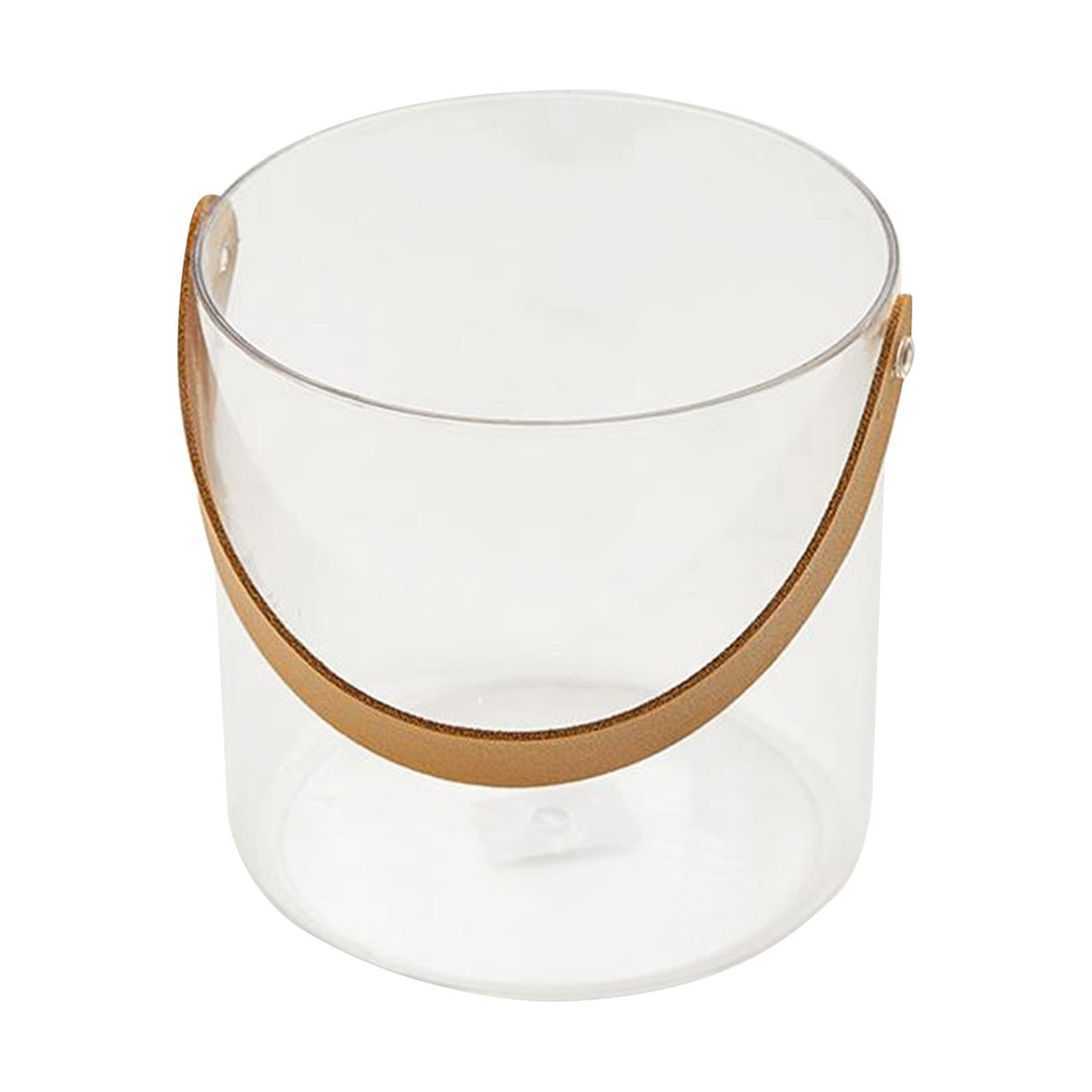 Maxbell Ice Bucket PU Leather Handle Drink Tub Container for Picnic Pub Household Small