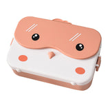 Maxbell Portable Bento Lunchbox 4 Compartments Multi Use Microwave for Picnic Office Orange
