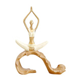 Maxbell Resin Yoga Girls Statue Table Decoration Elegant for Bedroom Office Creative Style A