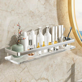 Maxbell Bathroom Floating Shelf Wall Mounted Holder for Kitchen Bathroom Living Room Argent 50cm