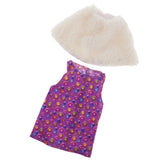 Maxbell Cute Short Skirt & Cape for 18inch Dress Up Accs Purple Flower