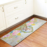 Maxbell Christmas Style Non Slip Floor Mat Carpet Area Rug Deer and Flower