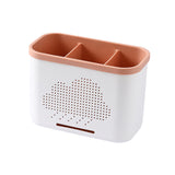 Maxbell Drain Chopsticks Cage Detachable Ventilation Durable for Closet Cabinet Home 3 Slot Pink