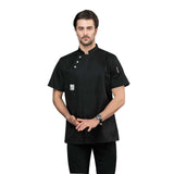 Maxbell Unisex Chef Coat Breathable Waiter Apparel Chef Jacket for Food Service Black 4XL