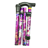Maxbell Foldable Cane Adjustable 5-Section Hand Walking Stick Camping Pole Pueple
