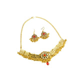 Maxbell Vintage Necklace Earring Set Gorgeous Trendy for Prom Anniversary Party Red Gem