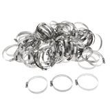Maxbell 100Pcs Adjustable Stainless Steel Worm Gear Hose Clamp Clip Fastener 64-76mm