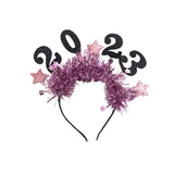 Maxbell 2023 Happy New Year Headband Hair Hoop for Costume Hair Accessories Adults