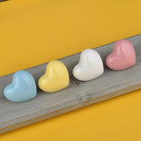 Maxbell Heart Shaped Ceramic Door Drawer Bin Handle Pull Knob Hardware Yellow