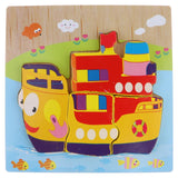 Maxbell Montessori Wooden 3D Animals Jigsaw Puzzle Board Kids Toys Gift Cruise