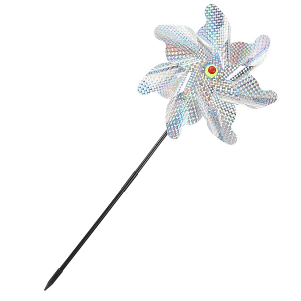 Maxbell Whirl Reflective Pinwheel Wind Spinner Sparkly Silver for Farm Garden Yard