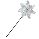 Maxbell Whirl Reflective Pinwheel Wind Spinner Sparkly Silver for Farm Garden Yard