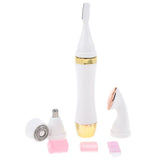 Max 4 In 1 Electric Face Nose Leg Bikini Eyebrow Hair Remover Device Set Gold