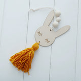 Max Nordic Wooden Beads Tassel Pendant Girls Wall Hanging Ornament Rabbit Yellow
