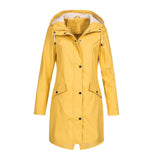 Maxbell Women Hiking Hooded Jacket Outdoor Sport Coat Waterproof Hooded Raincoat M Yellow
