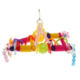 Maxbell Bird Chew Toy Parrot Climbing Ladder Swinging Acrylic Bridge Hanging Toy