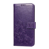 Maxbell Leather Phone Protective Flip Case with Card Slots for iPhone XR Purple