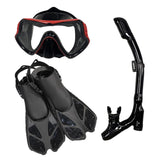 Maxbell Snorkel Set Snorkeling Gear Dive Mask Underwater Activities Adults Swimming Red Large XL